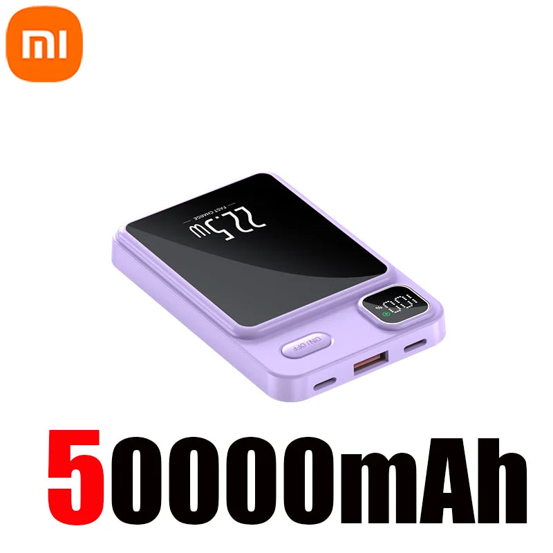 Xiaomi 50000mAh Wireless Magnetic Power Bank Portable Fast Charging External Battery for Magsafe Android iPhone 13 14 15 Samsung - covers4phones