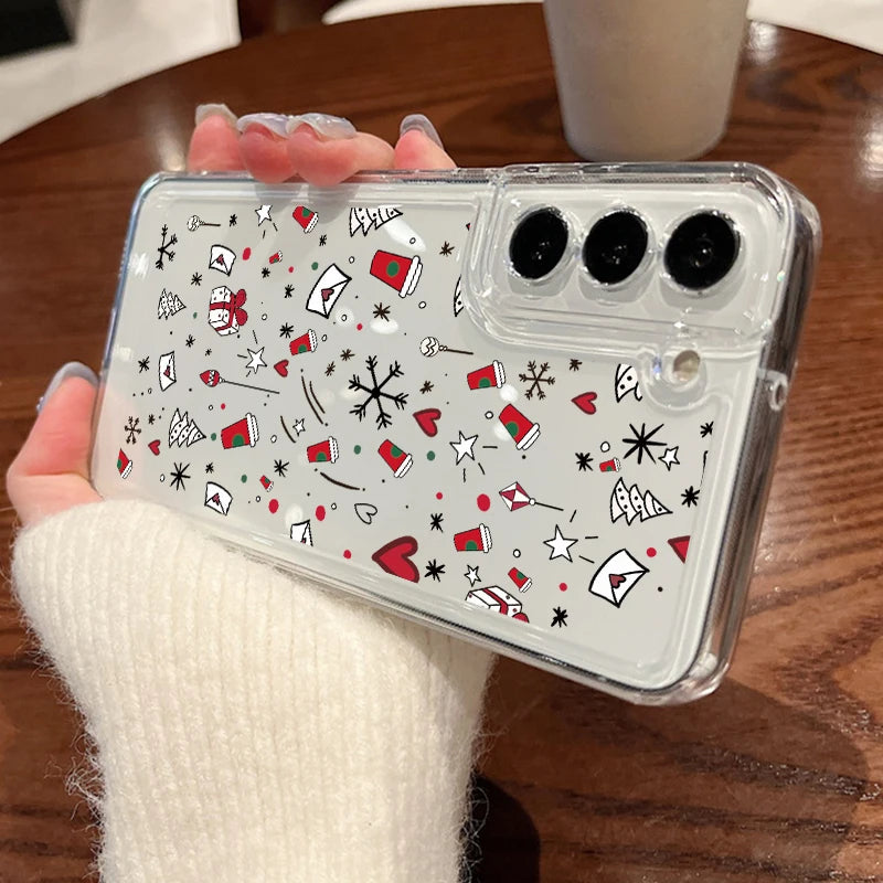 Cartoon Gifts Christmas Case For Samsung Galaxy S25 S24 Ultra S23 S22 Plus S21 FE A15 A16 A17 A26 A35 A36 A54 A55 A56 5G Funda