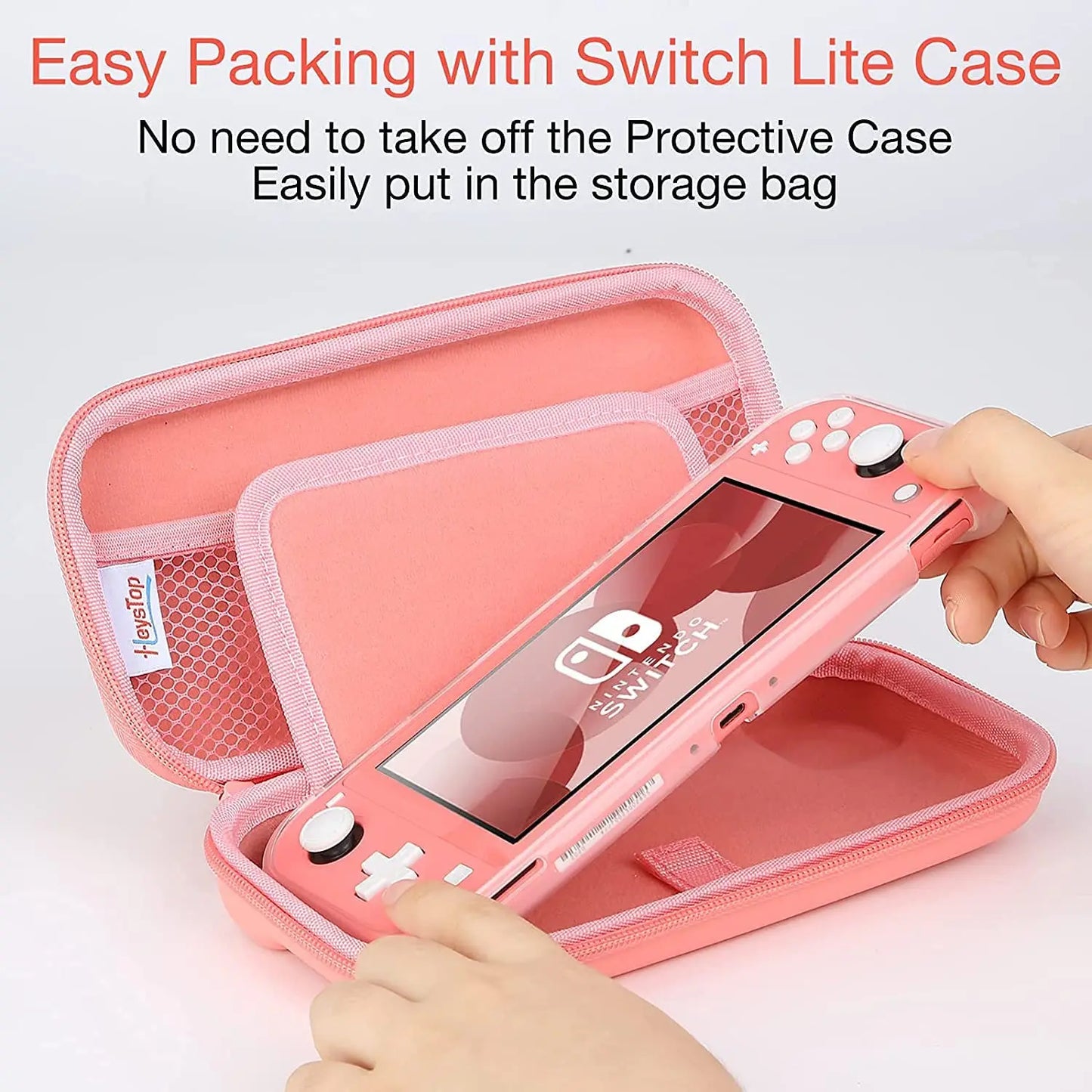 Carrying Case Compatible with Nintendo Switch Lite, Portable Nintendo Switch Lite Bag for Switch Lite with Storage - covers4phones
