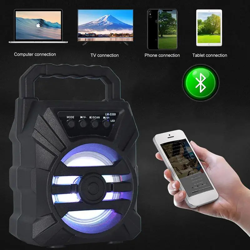 500mAh Bluetooth speaker Sound box high power bluetooth speakers TF Udisk karaoke handheld sound subwoofers for dancing - covers4phones