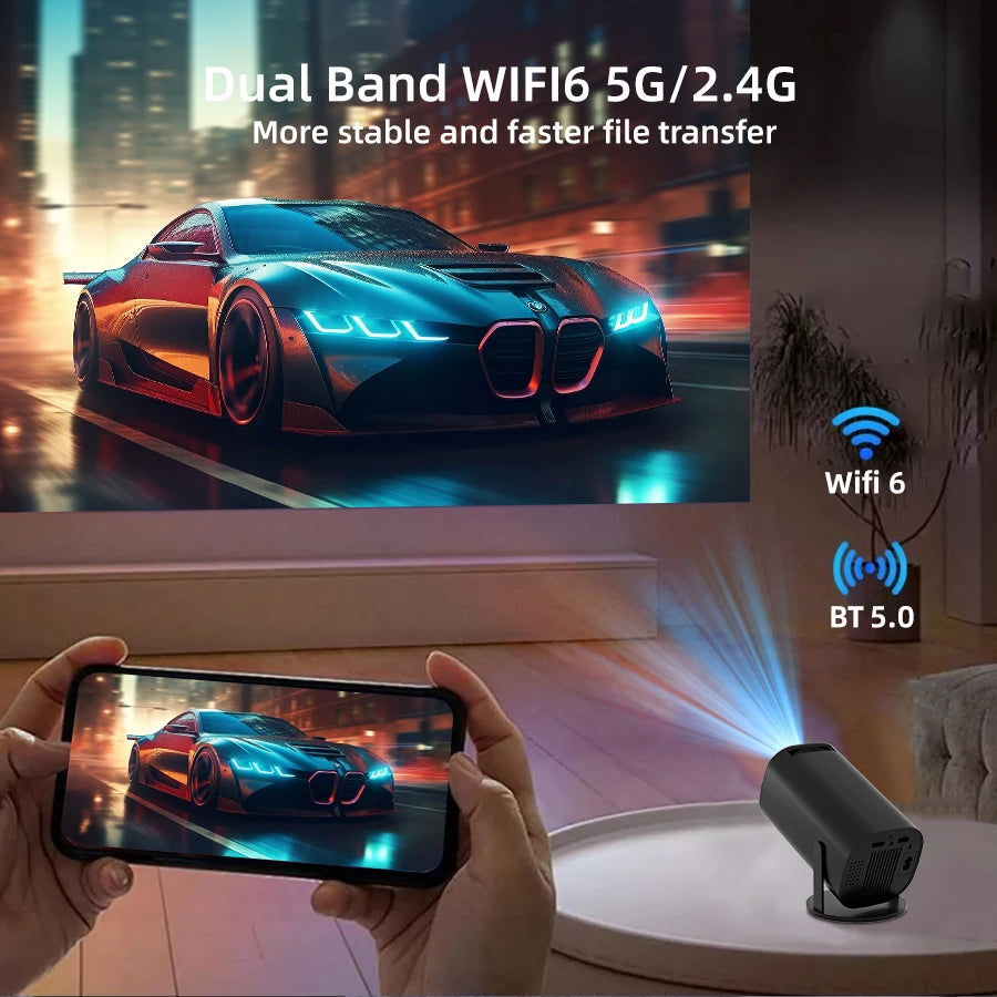 New 5G supports 4K projector, dual WiFi, intelligent P30 angle free adjustment, high chip 1500ANSI 1280 * 720P dual WiFi Bluetoo - covers4phones