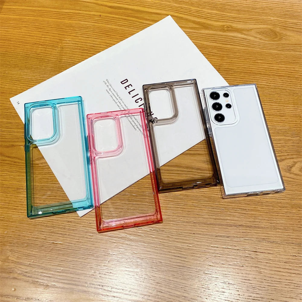 Transparent Airbag Bumper Case for Samsung Galaxy S24 Ultra S23 S22 Plus S21 S20 FE A54 A52 A34 A14 A73 A53 A33 Acrylic Cover - covers4phones