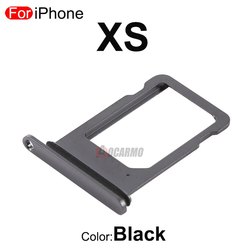1Pcs/Lot For Apple iPhone X XS Max SIM Card Tray Stainless Steel Drawer Holder Single Dual Slot Replacement Parts - covers4phones