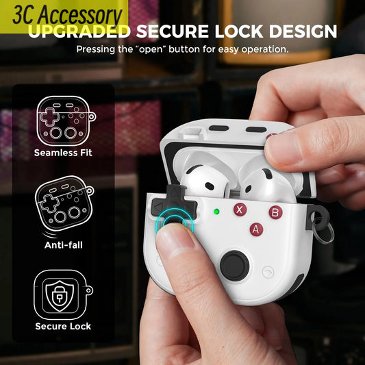 Case For Apple AirPods 4 With Lock Hard Earphone Protector Cover For Air Pods 4th Gen 2024 Case With Keychain ForAirPod Pro Case