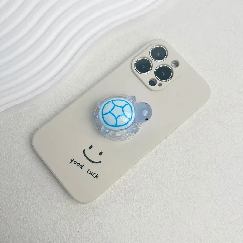 Korean Cute Luminous Turtle Phone Holder Griptok Finger Ring Support For iPhone Samsung Cases Grip Tok Socket Bracket Girl Gift