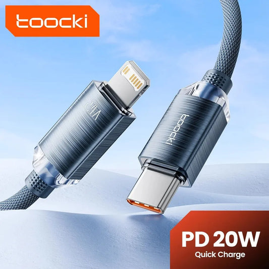 Toocki USB C to Lightning Cable for iPhone 14 13 12 11 Pro Max Mini 8 7 Plus AirPods iPad Fast Charging Type C Lightning Cable - covers4phones