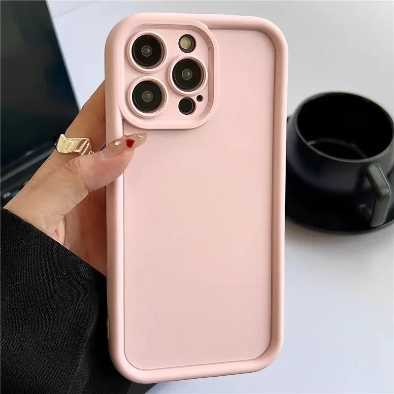 Candy Color Soft TPU Case For iPhone 16 14 15 Pro Plus 13 12 11 Pro Max 16e 8 XR X XS SE Shockproof Silicone Phone Cover Fundas