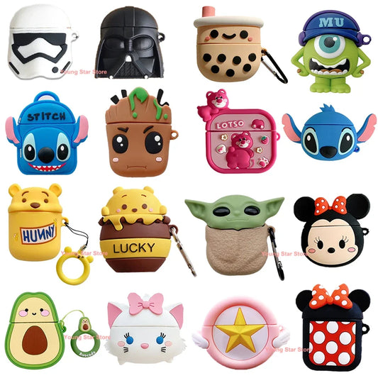 3D Cartoon Case for Apple AirPods 1 2 3 Pro Case for AirPods Pro2 Case Cute Cover Earphone Protective Case Earphones Accessories - covers4phones