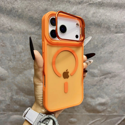 Matte Magnetic Translucent Wireless Charge Stand Case For iPhone 17 Air 16 15 14 13 12 11 17 Pro Max Magsafe Must-Haves Cover