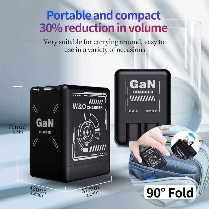 XIAOMI GaN Charger Compatible with 120W Fast Charger Retractable Type-C lightning Cable Portable Adapter For iPhone iPad Samsung