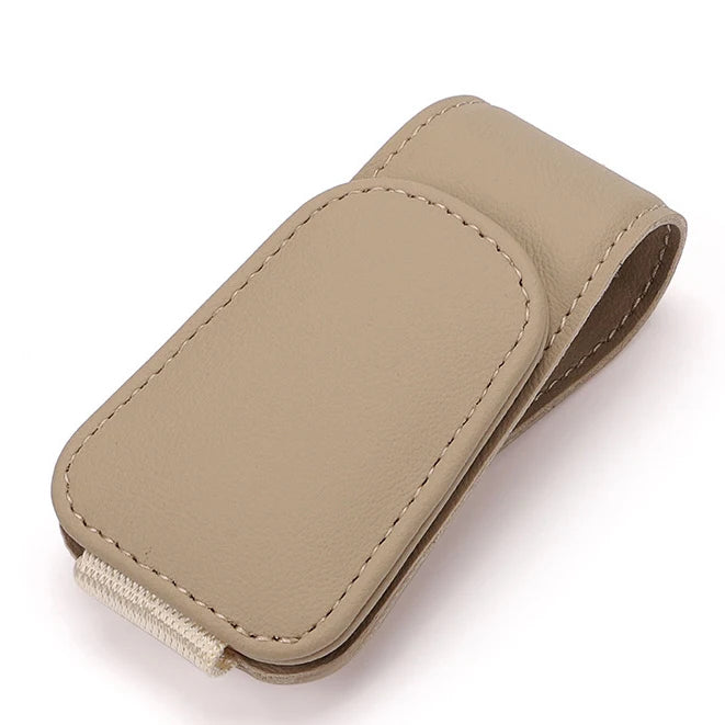 Universal Car Auto Sun Visor Eyeglass Hanger Clip Leather Glasses Holder Magnetic Multi-Function Automobile Accessories Storage - covers4phones