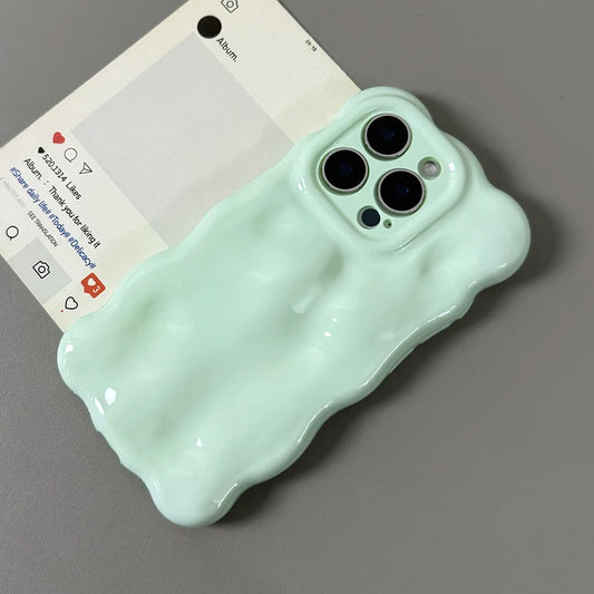 Candy Color Glossy 3D Meteorite Pattern For iPhone 16 Pro Max 15 Plus 13 14 12 11 Shockproof Back Cover