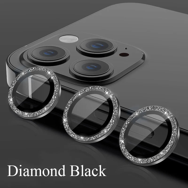 Camera Lens Protector For iPhone 11 12 13 14 15 Pro Max Mini 9H Tempered Glass Screen Protector Cover Film 14/15 Plus Metal Ring - covers4phones