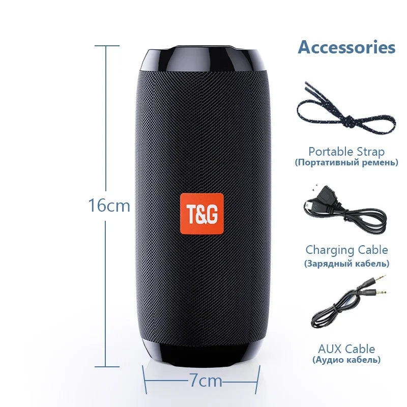 T&G TG117 Portable Bluetooth Speaker Outdoor Wireless Woofer Free Call /FM/TF Card/USB Flash Drive Connect Mobile Phone/Tablet - covers4phones