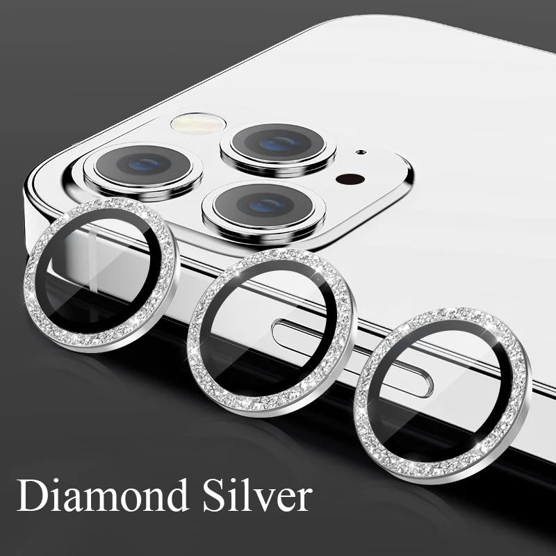 Camera Lens Protector For iPhone 11 12 13 14 15 Pro Max Mini 9H Tempered Glass Screen Protector Cover Film 14/15 Plus Metal Ring - covers4phones