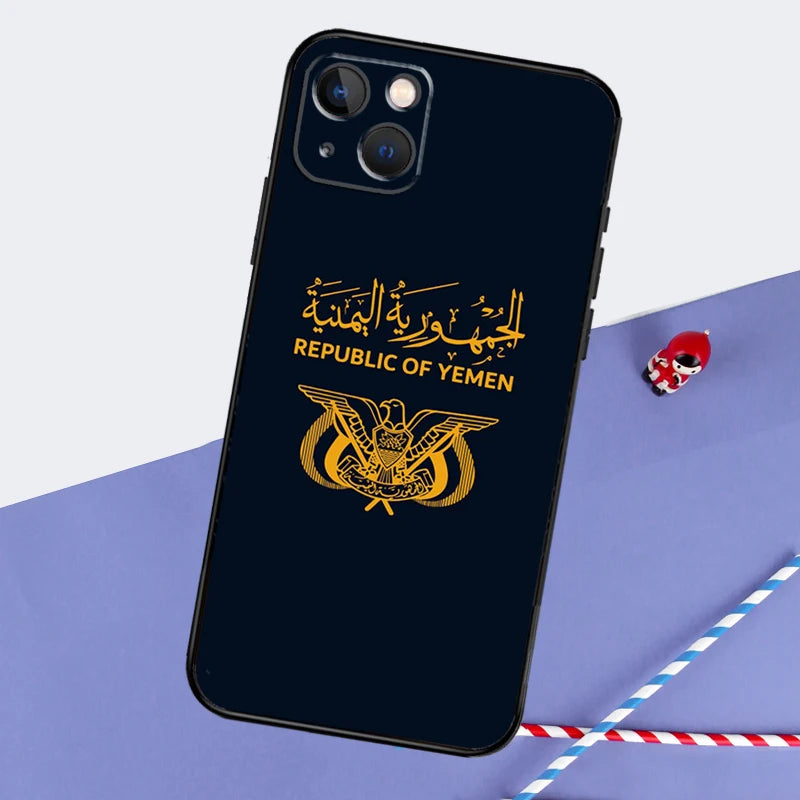 Yemen Flag Phone Case For iPhone 16 15 11 12 13 14 Pro Max Mini XS XR X 7 8 Plus Soft TPU Cover - covers4phones
