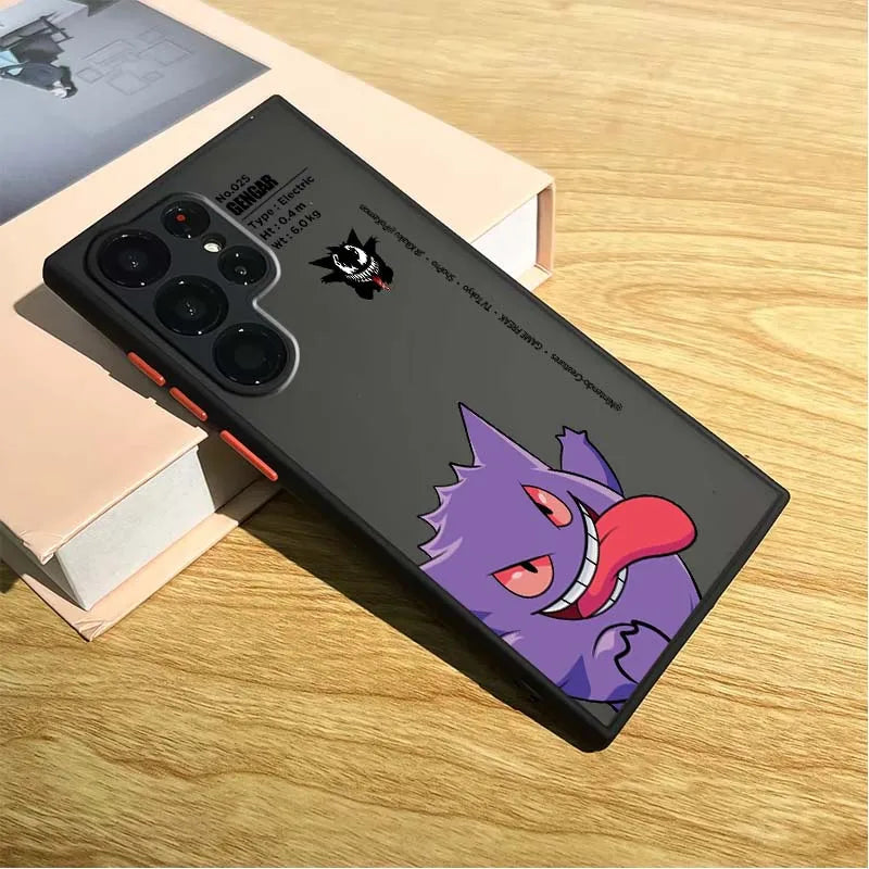 P-Pokemons Gengars Pikachus For Samsung Galaxy S25 S24 S23 S22 S21 S20 S10 S9 Ultra Plus FE 5G Frosted Translucent Phone Case