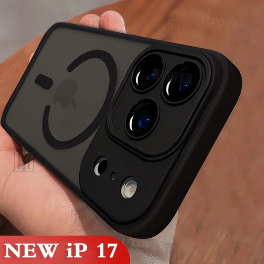 New Advanced Black Matte Translucent Case for iPhone 17 Air 16 15 14 13 12 11 Pro Max Plus Magsafe Magnetic Hard Protect Cover