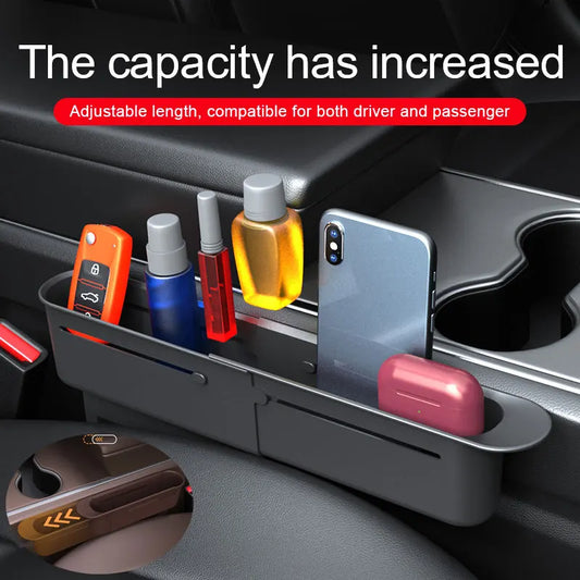 1pc Retractable Car Seat Gap Storage Box Storage Box Car Interior Storage Accessories Car Seat Gap Filler For Mobile Key Card