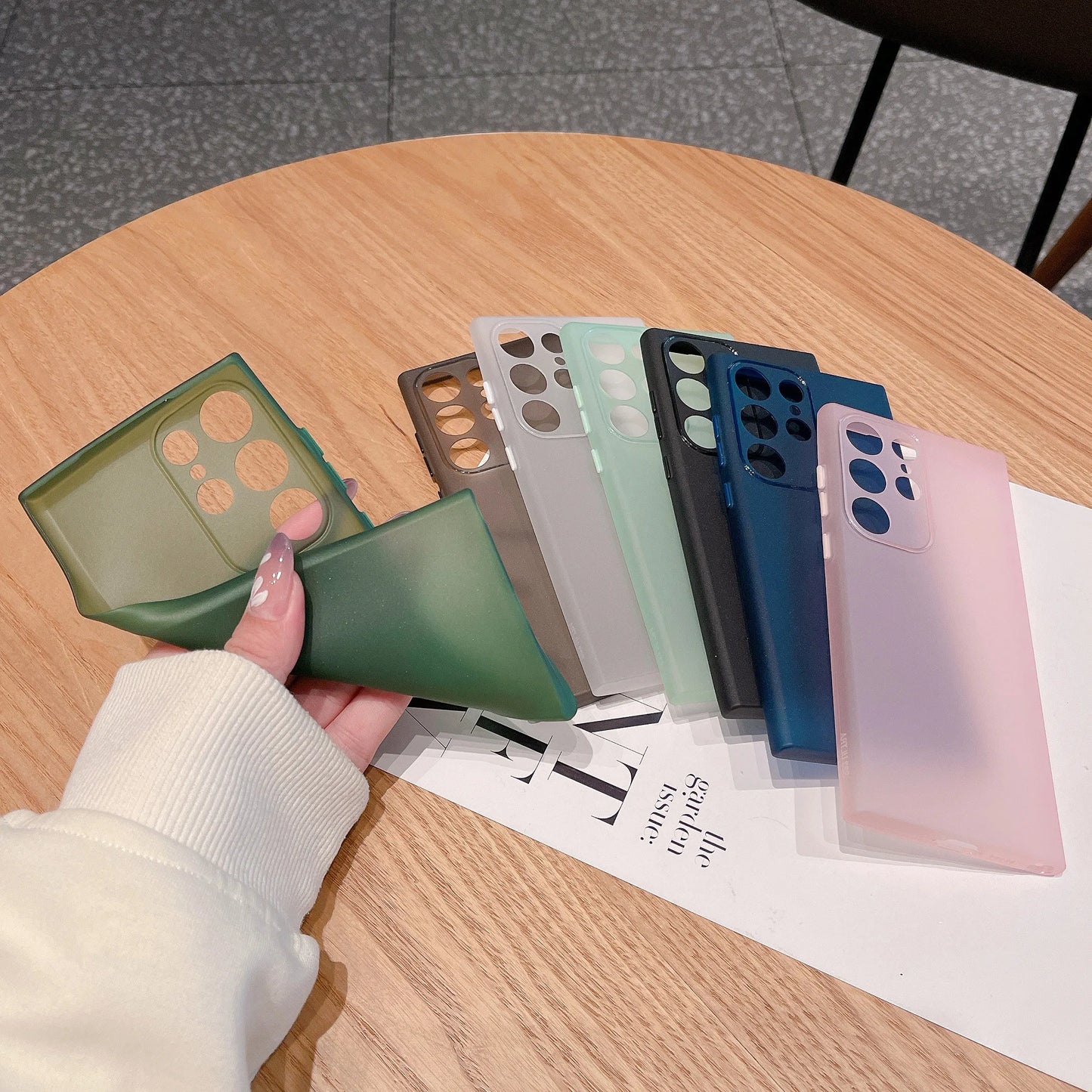 Thin Matte Shockproof Case For Samsung Galaxy S24 S23 S22 Ultra S21 Plus FE A52 A53 A73 A72 A32 A14 A54 Note 20 Ultra TPU Cover - covers4phones