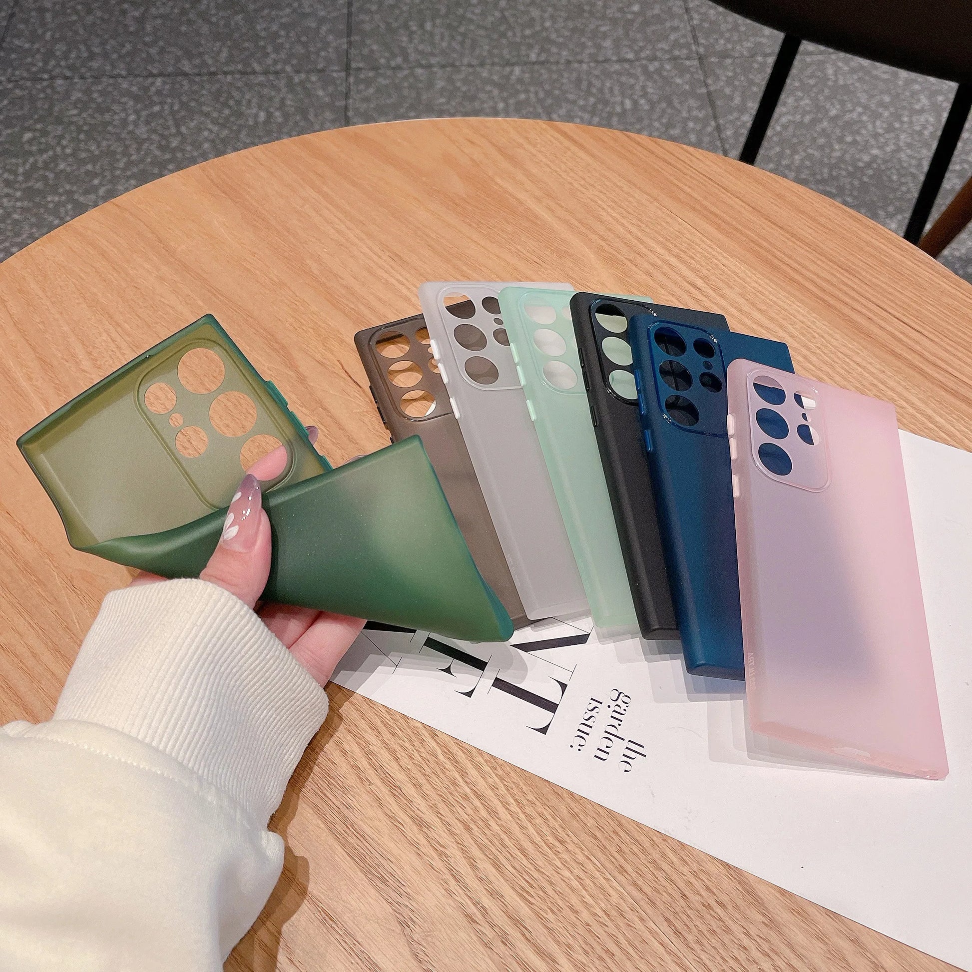 Thin Matte Shockproof Case For Samsung Galaxy S24 S23 S22 Ultra S21 Plus FE A52 A53 A73 A72 A32 A14 A54 Note 20 Ultra TPU Cover - covers4phones