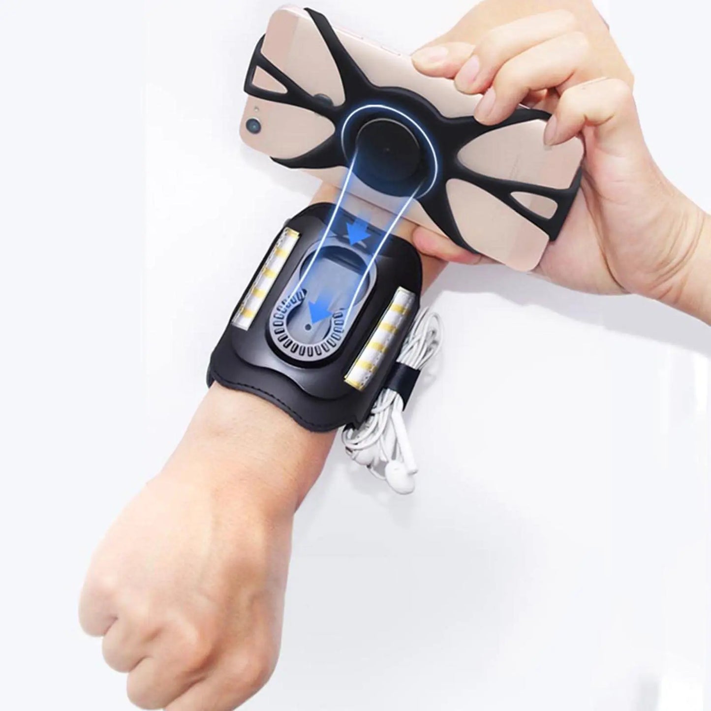 Running Armband Wristband Bracke 360 ° Rotatable Phone Holder Suitable For 4-7-inch Smartphones Card Pocket For Running Bicycles - covers4phones