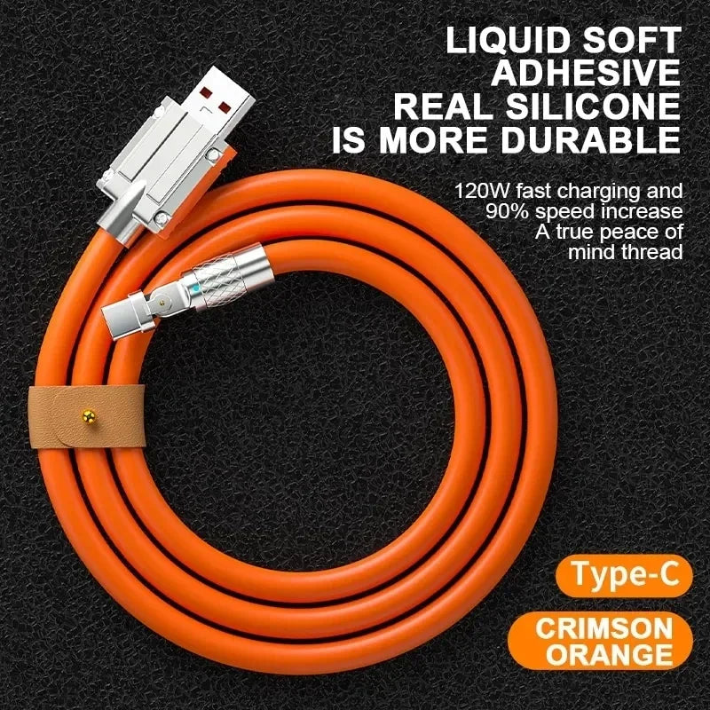 120w 7A Fast Charge Usb Type C Data Cable 180 Degree Rotating Gaming Elbow Cable For Xiaomi Mobile Phone Charger Usb Data Cable - covers4phones