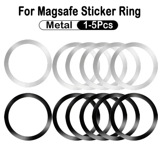 2024 Stainless Steel Universal Magnetic Metal Plate Ring For Magsafe Wireless Charger Iron Sheet Sticker Magnet Car Phone Holder - covers4phones