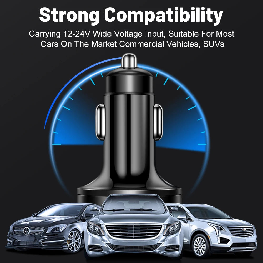 100W 6 Ports Car Charger Fast Charging PD QC3.0 USB C Car Phone Charger Type C Adapter in Car For iPhone Samsung Huawei Xiaomi - covers4phones