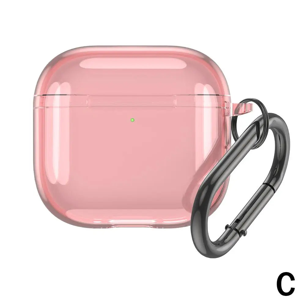 Translucent Protecitve Case For AirPods 4 Premium Sleeve Cover For AirPods 4th Generation Case Drop Protector with Carabiner - covers4phones