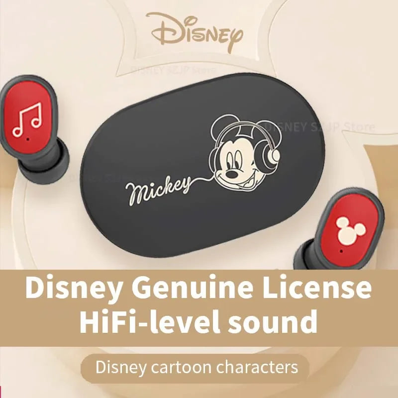 Disney Original Earbuds E6S Mini Cartoon Wireless Earphones Bluetooth 5.3 HIFI Sound Noise Reduction Headphone Long Battery Life