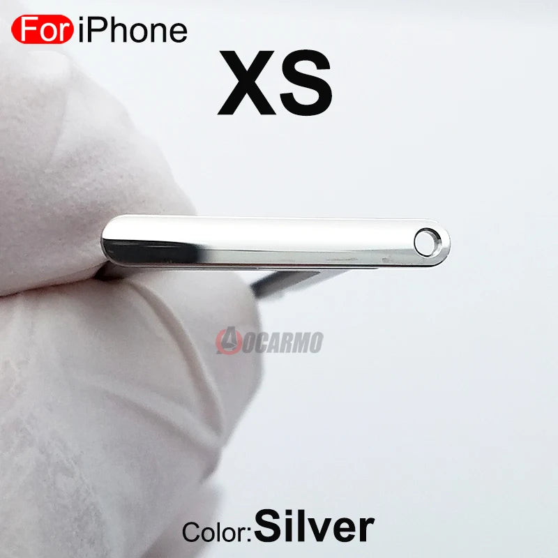 1Pcs/Lot For Apple iPhone X XS Max SIM Card Tray Stainless Steel Drawer Holder Single Dual Slot Replacement Parts - covers4phones