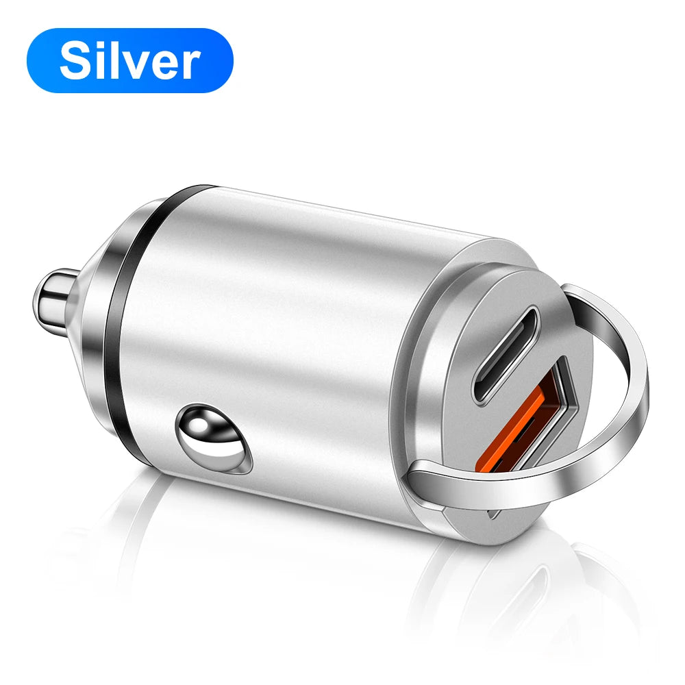 100W Mini PD USB Car Charger Lighter Car Charger for Xiaomi Samsung Huawei Super Fast Charging QC3.0 Car Charger for iPhone - covers4phones