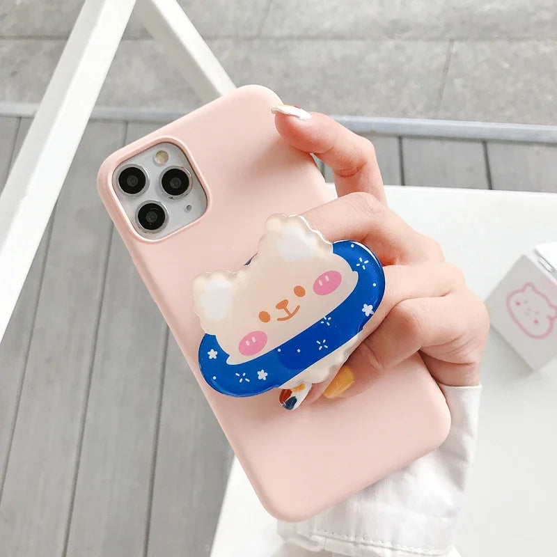 Cartoon Animal Folding Mobile Phone Grip Holder Socket Pocket Support for IPhone Samsung Finger Ring Griptok Expanding Bracket