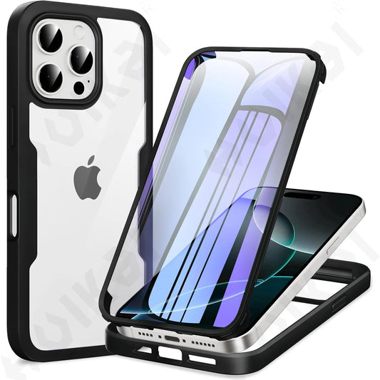 Case For iPhone 17 16 15 14 13 12 11 Pro Max Plus XS Max Plus 20245 360 Full Shockproof Silicone Screen Protection Phone Cover
