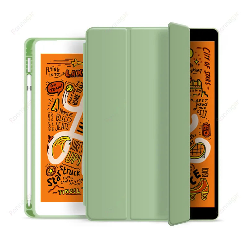 With Pencil Slot Funda for iPad Air 2 Air 1 Air 11 M2 2024 Case iPad 9.7 2018 2017 Pro11 M4 Air5 Air4 10.9 5/6th 10th 7 8 9 10.2 - covers4phones