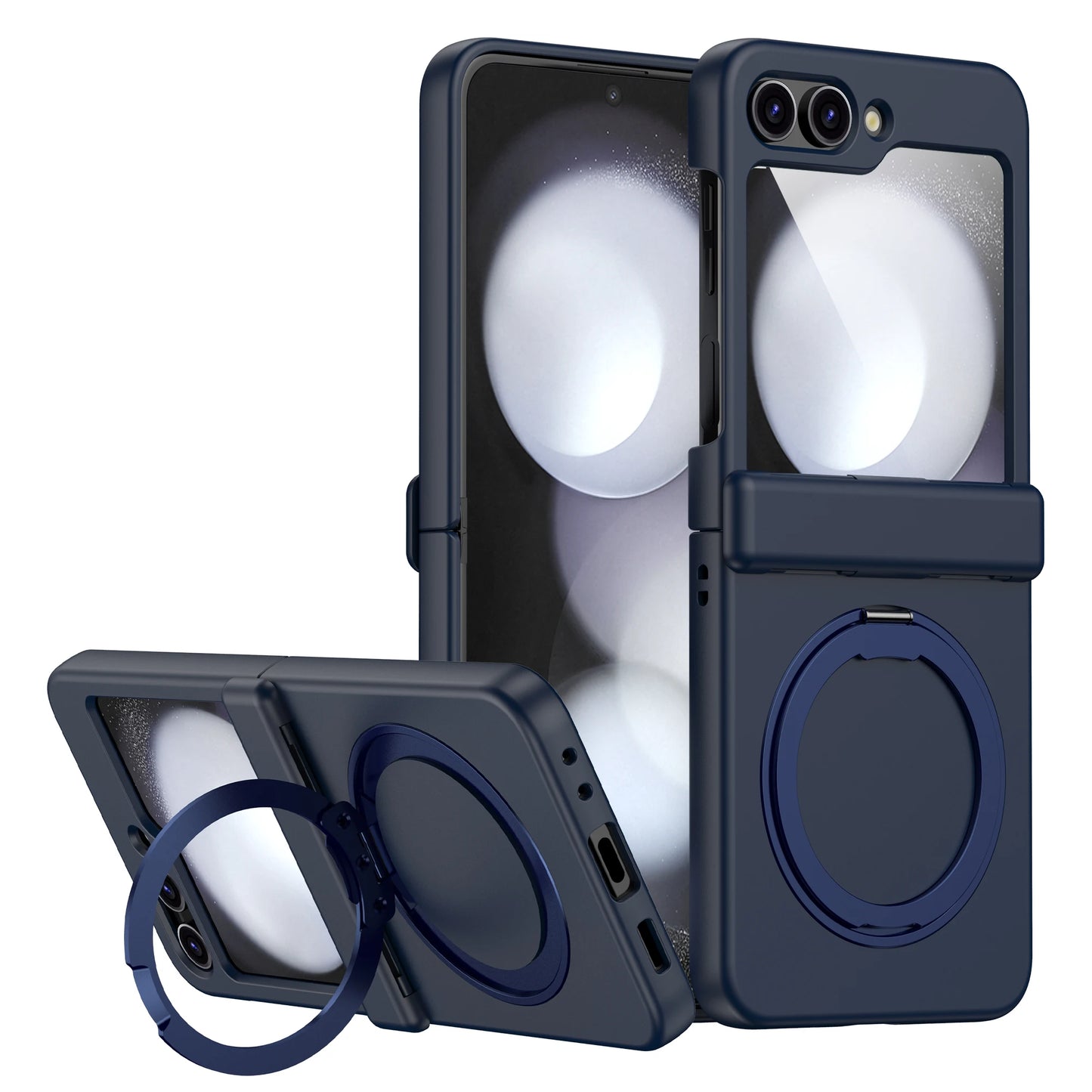 360° Rotating Holder Phone case For Samsung Galaxy Z Flip 5 6 Magsafe Wireless charge 360 Degree Ring Magnetic stand Phone Cover - covers4phones