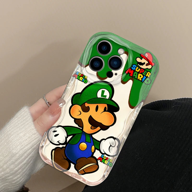 M-Marios Popular Cartoon Art For Apple iPhone 15 14 13 12 11 XS XR X Pro Max Plus Wave Oil Funda Phone Case - covers4phones