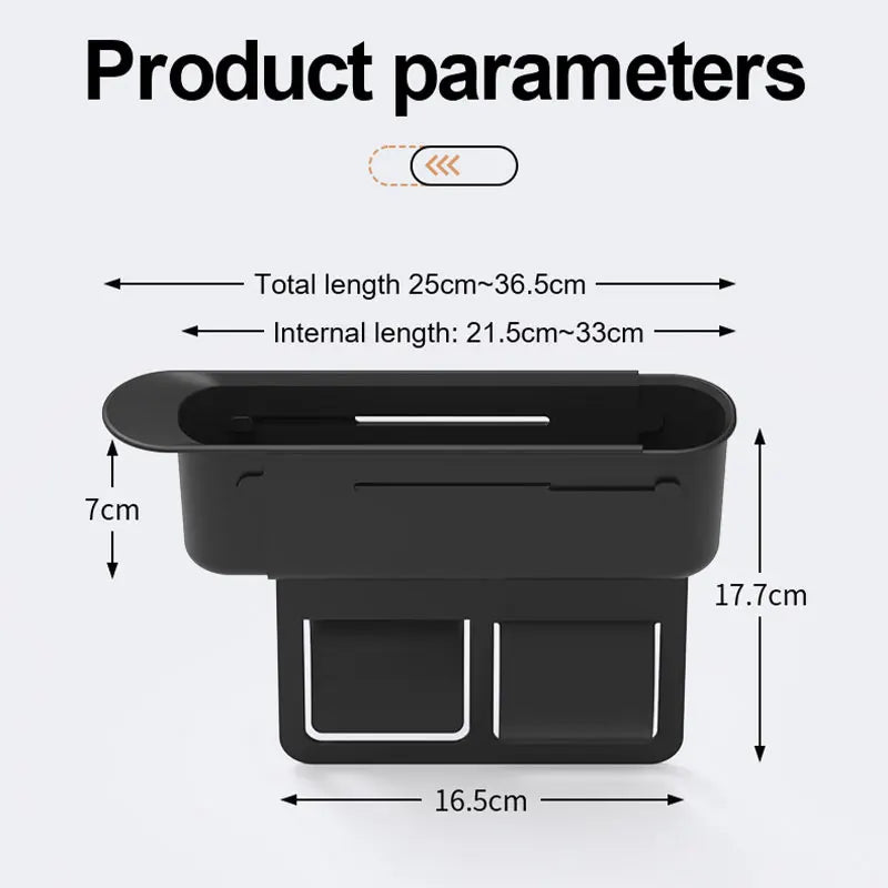 1pc Retractable Car Seat Gap Storage Box Storage Box Car Interior Storage Accessories Car Seat Gap Filler For Mobile Key Card