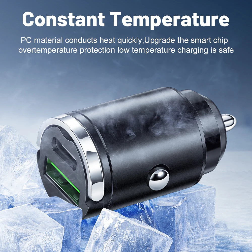 100W Mini PD USB Car Charger Lighter Car Charger for Xiaomi Samsung Huawei Super Fast Charging QC3.0 Car Charger for iPhone - covers4phones