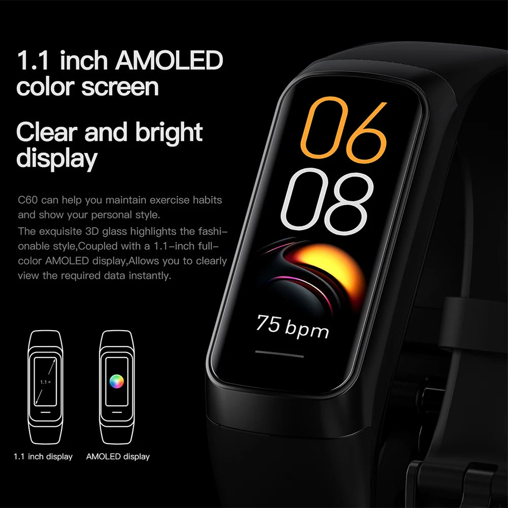 AMOLED Smartwatch Body Temperature Monitor Fitness Clock Sports 3ATM Waterproof Men Smart Watch Band for Women IOS Xiaomi 2025
