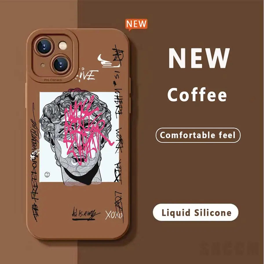 Cartoon Doodle Great Art Phone Case iPhone 15 Case For iPhone 13 14 15 Pro Max 12 11 Pro XS Max XR X 8 7Plus SE2 Shockproof Case - covers4phones