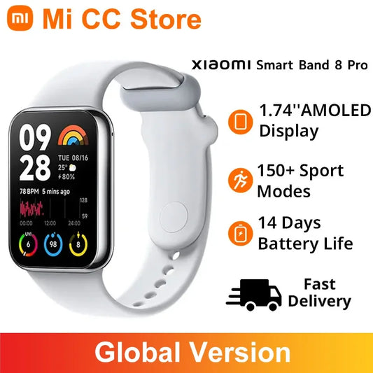 Xiaomi Mi Band 8 Pro Global Version Smart Wristband1.74" Color Square AMOLED GNSS Blood Oxygen Heart Rate Monitor Bluetooth 5.3 - covers4phones