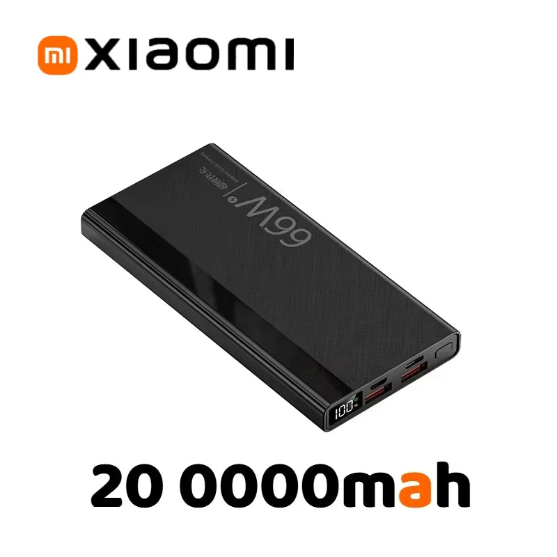 Xiaomi  Power Bank 66W Super Fast Comes With 200000mAh Led Display PD 20W Fast Charge Cable Large Capacity Gift Mobile PowerBank