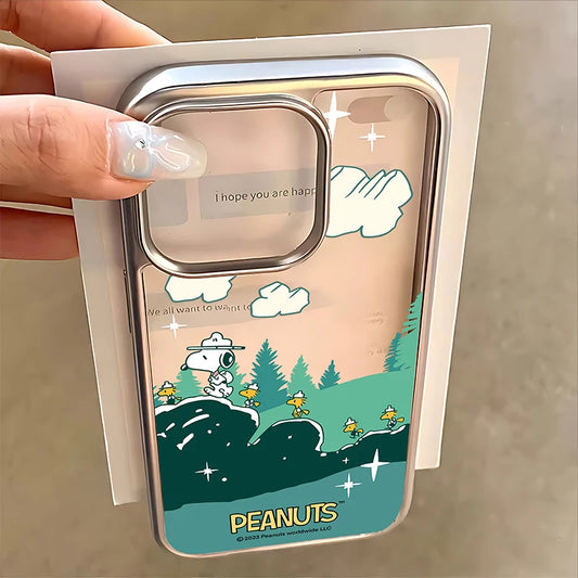 Cartoon Luxury Snoopies Hot Phone Case for IPhone 16 15 14 13 12 11 Pro Max X XR XSMAX 8 7 Plus Luxury Clear Back Cover
