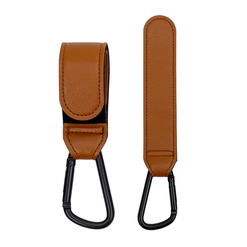 1 PCS PU Leather Baby Bag Stroller Hook 360 Degree Rotatable Multi Purpose Pram Hook Baby Stroller Accessories - covers4phones