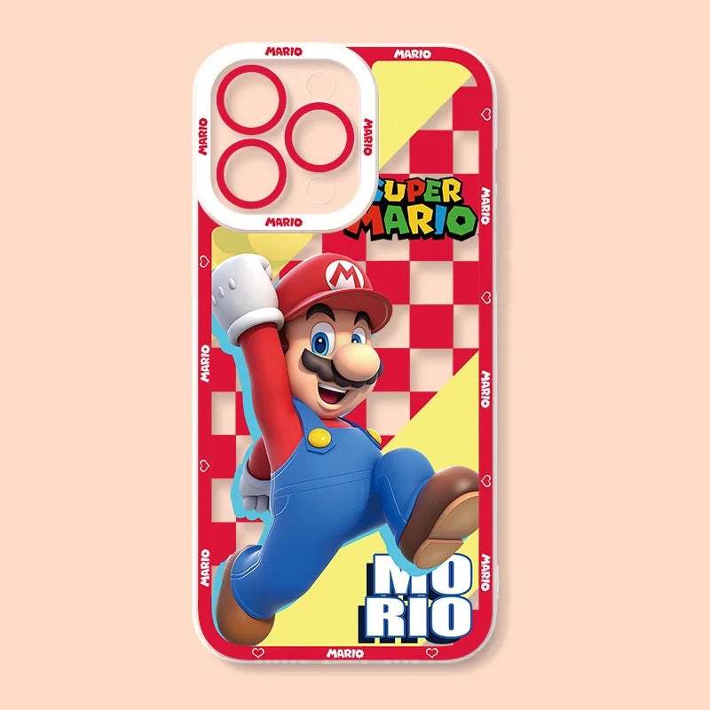 Super Mario Bros Game Case For Iphone 15 Pro Max 16 11 14 13 12 X XS XR 7 8 Plus Cover Silicone Funda Transparent - covers4phones