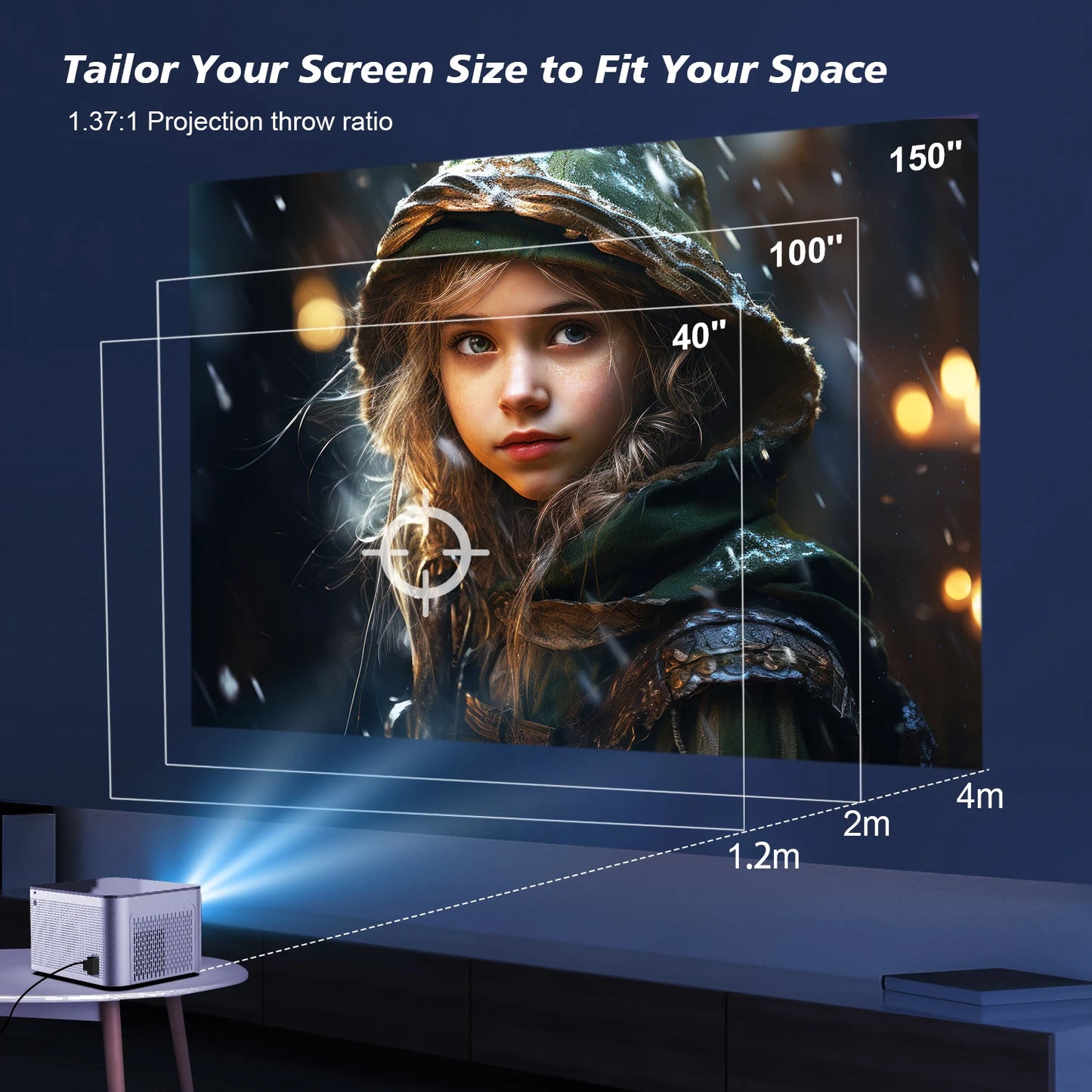 Magcubic HY350 Pro 580ANSI Projector Android 11 4K 1080P Wifi6 Voice Control Allwinner H713 Electronic Focus BT 5.0 Home Cinema - covers4phones