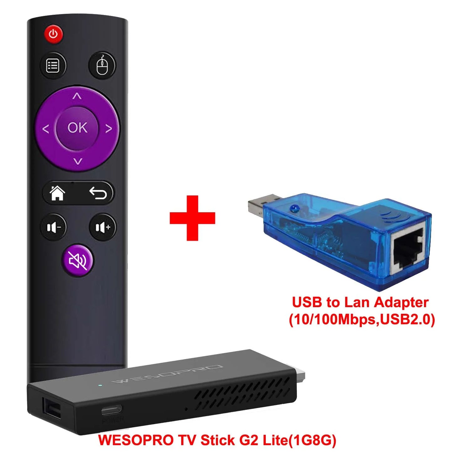 WESOPRO Android TV Stick G2 Lite Smart IPTV Dongle 1GB RAM 8GB ROM 2.4GHz 5.0GHz Wifi 4K Decoding Streaming Media VS Fire Stick