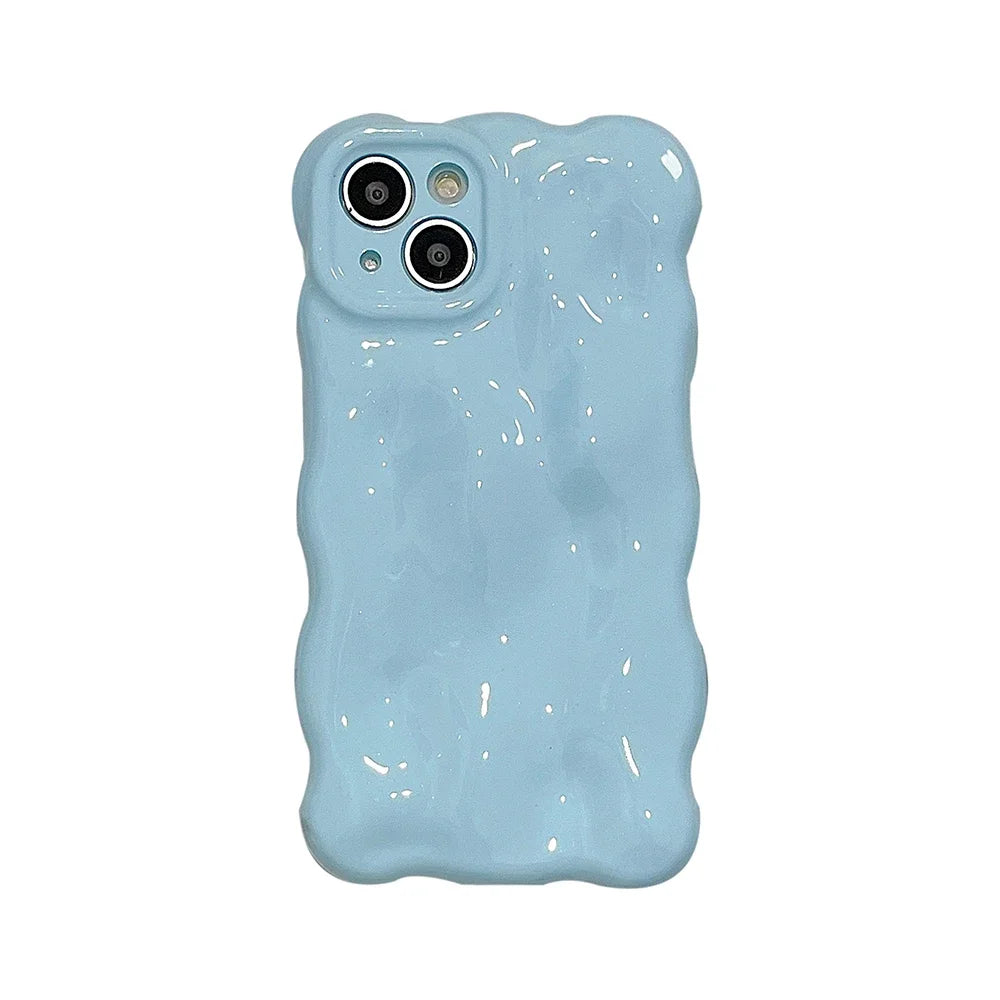 Qianliyao 3D Bubble Wave Pattern Phone Case For iPhone 16 15 14 13 12 11 Pro Max 14promax 14pro Soft Shockproof Back Cover